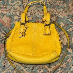 Fossil Yellow Leather Shoulder Bag